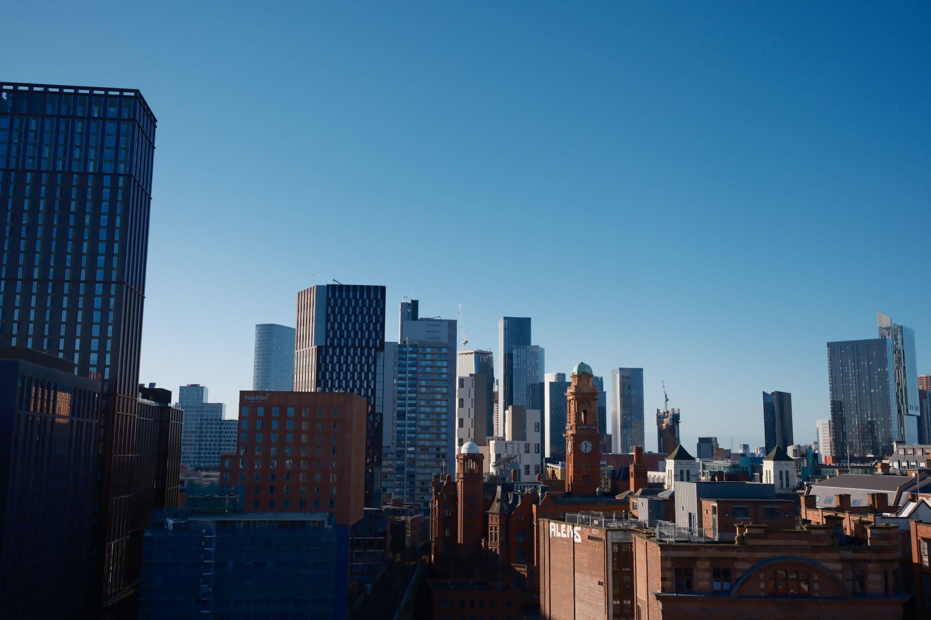 City skyline with high-rise buildings